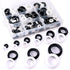 Glarks 200Pcs Black/White Round Rubber Grommet Assortment Kit - 9 Sizes for Electrical Wiring