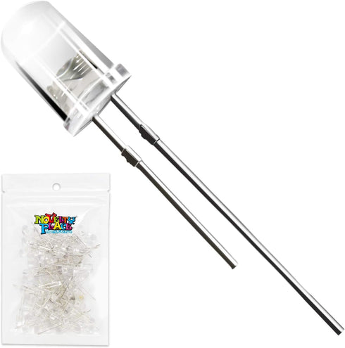 Novelty Place 100pcs 5mm White LED Diode Lights - Super Bright Clear