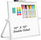 Dry Erase Magnetic White Board, 10" x 10" Double-Sided Desktop Whiteboard with Stand, Portable Small Set for Drawing,