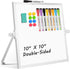 Dry Erase Magnetic White Board, 10" x 10" Double-Sided Desktop Whiteboard with Stand, Portable Small Set for Drawing,