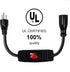Outdoor Waterproof On/Off Switch Extension Cord, Heavy Duty 125v/250v Black SJTW Cord (1.5 Ft, Black)