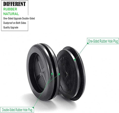 1-3/8 in Rubber Grommets for Wiring, Double-Sided Rubber Plugs for Round Holes, 10 Pcs