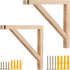 2 Pack 10 Inch Triangle Wood Shelf Bracket Wall Mount - Hand Made Wall Sconce Pendent Lamp Hanging Kit, Decorative