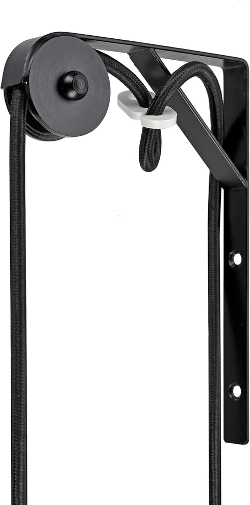Aspen Creative 21005A, 4-3/4" 7" 1 Pack Wall Mount Bracket and Pulley for Pendant Light in Matte Black Finish, Deep x