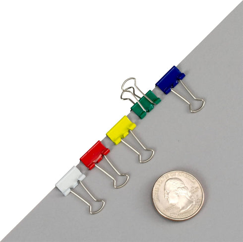Officemate Micro Binder Clips, Assorted Colors, 100 Clips per Tub