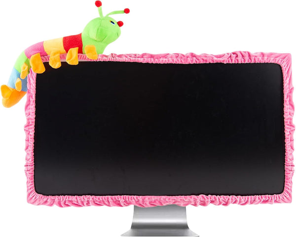 23"-27" Lovely Cute Caterpillar Computer Monitor Cover with Elastic, TV LCD Screen