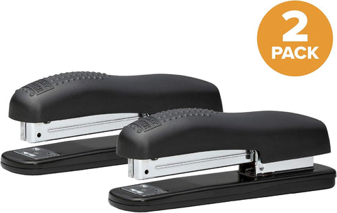 Bostitch Office Ergonomic Desktop Stapler, 20 Sheet Capacity, Black, 2-Pack