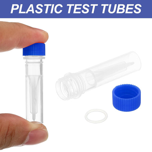 PATIKIL 0.5ml Plastic Cryogenic Vials, 200Pcs Self Standing Screw Top Test Tubes for Laboratory Science