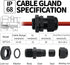 Cable Glands 3/4 Inch Nylon Waterproof Cable Connector, IP68 Waterproof Cable Range 13-18mm, 12 Pack