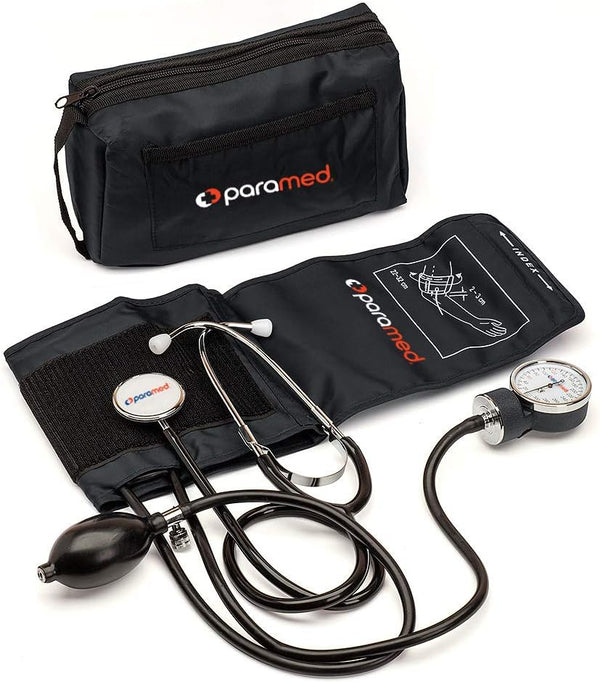 PARAMED Aneroid Sphygmomanometer with Stethoscope Manual Blood Pressure Cuff with Universal Cuff