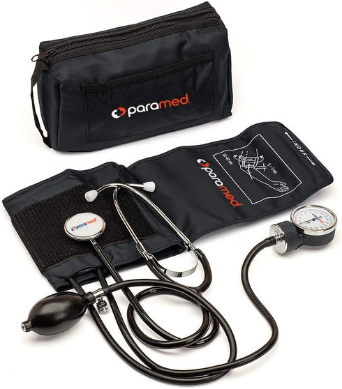 PARAMED Aneroid Sphygmomanometer with Stethoscope Manual Blood Pressure Cuff with Universal Cuff