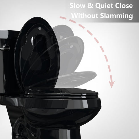 Stain-Resistant Elongated Toilet Seat with Built-In Child Seat for Easy Maintenance