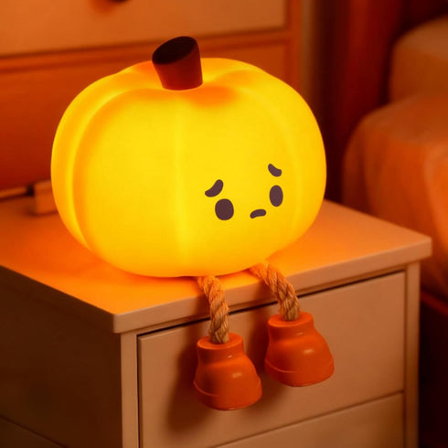 Pumpkin Night Light, Rechargeable Dimmable Baby Light, Halloween Night Light with Timer,