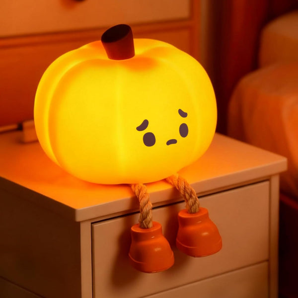 Pumpkin Night Light, Rechargeable Dimmable Baby Light, Halloween Night Light with Timer,
