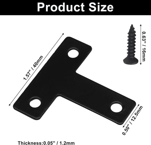 20 1.57 1.57 Inch Bonsicoky Stainless Steel T Bracket Corner Brace, Pcs x Corner Braces, Sturdy Flat Angle Brackets