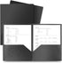 Dunwell Plastic Folders with Pockets (Black, 3 Pack), Durable Acid-Free Poly 2 Pocket Folders for School or Office