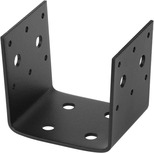 4 PCS Black Half Post Base for 4 x 4 Post Anchor Connector, Heavy Steel Mounting Joist Hanger Brackets