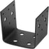 4 PCS Black Half Post Base for 4 x 4 Post Anchor Connector, Heavy Steel Mounting Joist Hanger Brackets