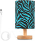 ALAZA Blue Black Zebra Texture Bedside Table Lamp for Bedroom Living Room