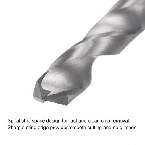 uxcell Solid Carbide Drill Bits, 6.4mm C2/K20 Tungsten Carbide Jobber Drill Bits for Metal