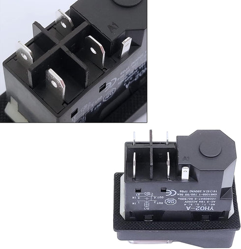 2X Electric On Off Switch, IP55 Red and Green Button 250V for Belle Minimix Cement Mixer Replacement