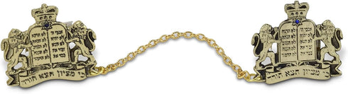 aJudaica Gold Plated Lions Tallit Clips
