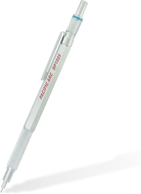 Pacific Arc Chromagraph Metal Mechanical Pencil, .5 mm Silver Barrel with Adjustable Pencil Grade for Drafting