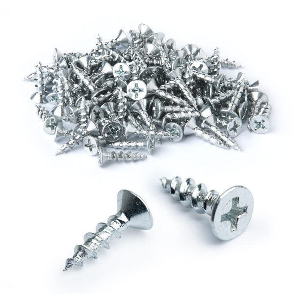 POWERTEC #6 x 5/8" Wood Screws – 100 PCS Zinc-Plated Self-Tapping Phillips Screws for Crafts and Wood