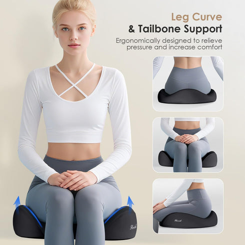 FLORICH Seat Cushion, Memory Foam Seat Cushion for Car Office Chair, Ergonomic Office Seat Chair Cushion for Sciatica