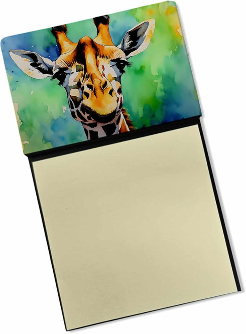 Caroline's Treasures Giraffe Sticky Note Holder Refillable Dispenser for Self-Sticky Note Pads, Memo Pads