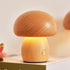 Wooden Mushroom Lamp, Portable Cordless Small Rechargeable Lamp, Stepless Dimming Night Light for Birthday Gifts.