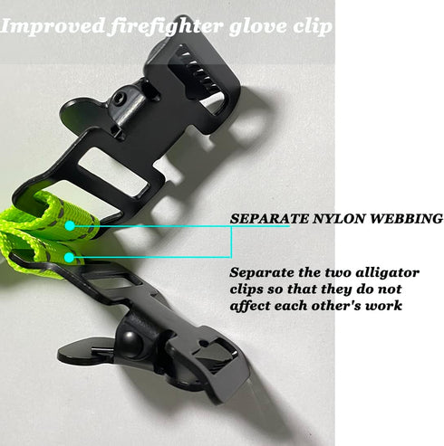 ZHIRONGFA 2 Pack 7Inch Firefighter Rescue Glove Clips, Durable Safety Reflective Function to Keep Gear Organized