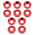 uxcell 10Pcs Aluminum Alloy Countersunk Washer for Screw Bolt, 0.47" x 0.2" x 0.13", Red