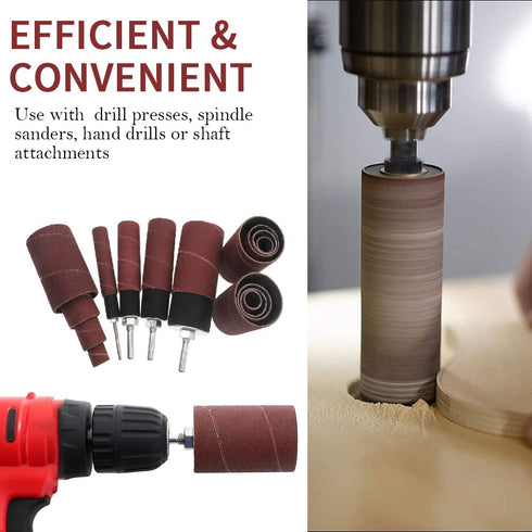 20-Piece Drill Press Sanding Drum Kit, 80/120 Grit Sanding Band Sleeves for Woodworking