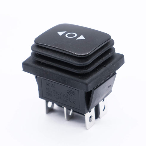 mxuteuk 3pcs Waterproof Momentary Rocker Switch, DC 12V 10A Toggle Power Button, 3 Position Motor Polarity Reversing
