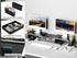 2 Spacrea Metal Desk Organizers and Accessories, Dual Monitor Stand Riser with Drawer and Pen Holders, Book Racks, Desk