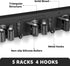IMILLET Wall Mount Broom Holder, Wood Organizer with 5 Racks and 4 Hooks for Laundry Room and Home Storage