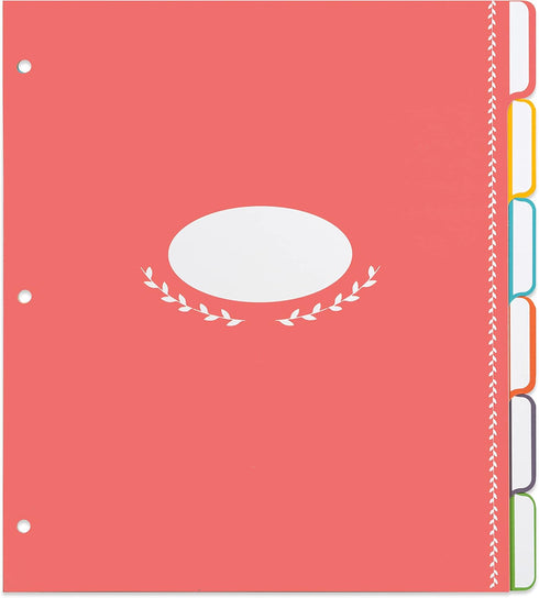 Jot & Mark Recipe Binder Tab Dividers with Blank Labels | 6 Customizable Organizer Dividers for 8.5" x 11" Binders