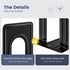 6 5 6 Inches, 14 7 HappyHapi Book Ends, Non-Skid Metal Bookend Supports for Shelves, Heavy Duty Book End, Office Book