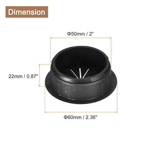 uxcell 4Pcs Cable Hole Cover, 2 Inch (50mm) ABS Desk Wire Cord Grommet for Office Computer Desk Organizer (Black)