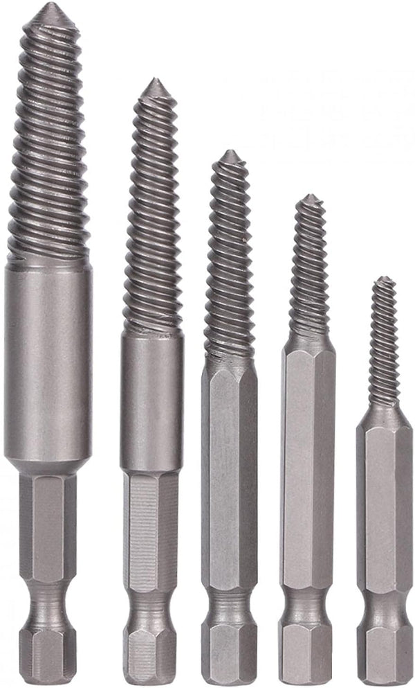 5pcs Broken Head Screw Extractor Tool Kit for Damaged Bolts Removal