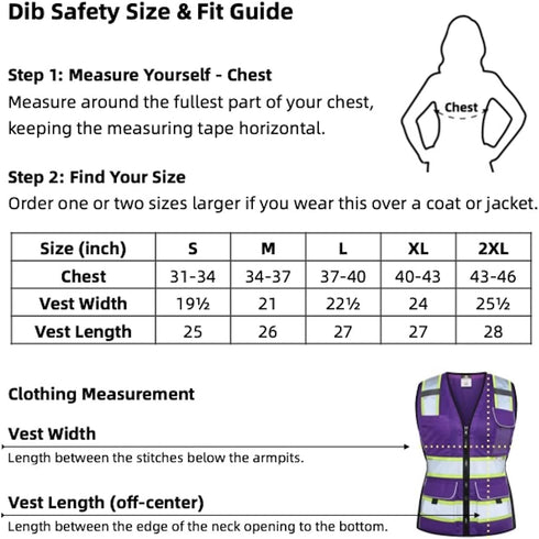 Women's Mesh Reflective Vest with Pockets - High Visibility ANSI Class 2, Made with 3M Reflective Tape, Purple XL