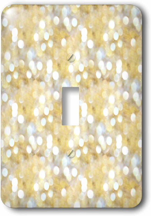 3dRose lsp_210797_1 Gold and White Bokeh Sparkle Pattern Single Toggle Switch, Multicolor by 3dRose