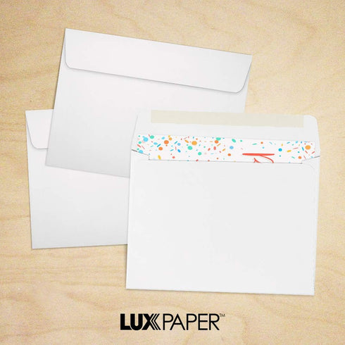 LUXPaper A7 Invitation Envelopes, 5 1/4" x 7 1/4", White, 50 Qty