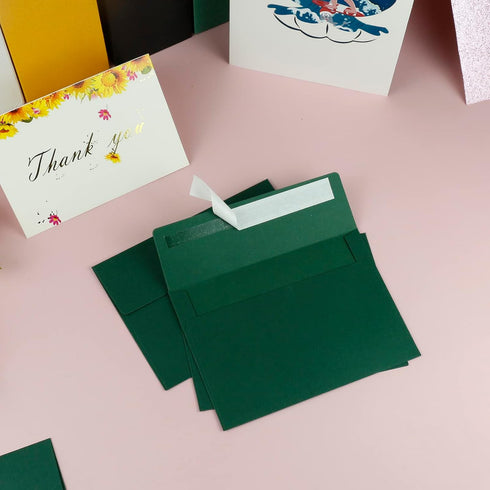 YINUOYOUJIA 50 Packs A7 Self Seal Envelopes for Invitations, 5x7 Cards, Square Flap, Great for Weddings and Parties