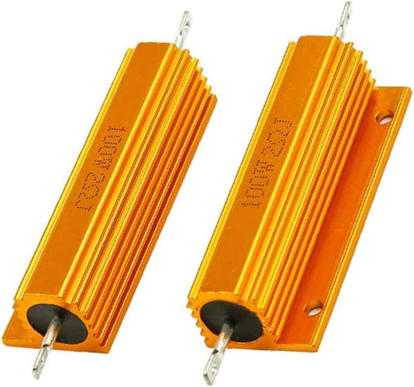 Dahszhi 100W Wirewound Resistor, 2 Ohm Aluminum Power Metal Shell Case, 2pcs