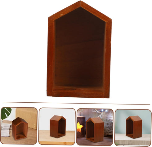 SOLUSTRE Retro House-Shaped Desk Organizer - Small Storage Shelf