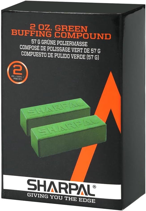 SHARPAL 208H 106g / 4 Oz. Fine Green Polishing Compound, Buffing Compound for Leather Strop Sharpening (2-Pack)