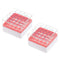 PATIKIL 2 Pcs 25 Well Centrifuge Tube Freezer Storage Box, Polypropylene Tube Rack for 1.8ML and 2.0ML Tubes