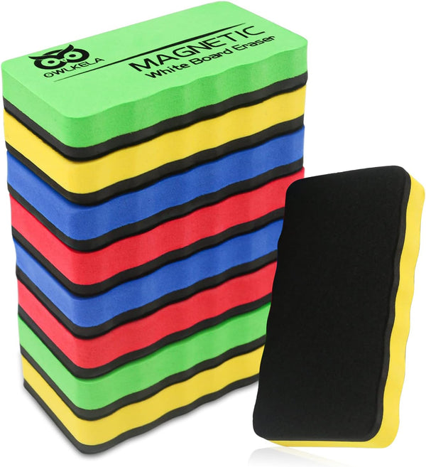 OWLKELA Magnetic Dry Erase Erasers, 8 Pack for Whiteboard Markers, Ideal for Classroom Home Office
